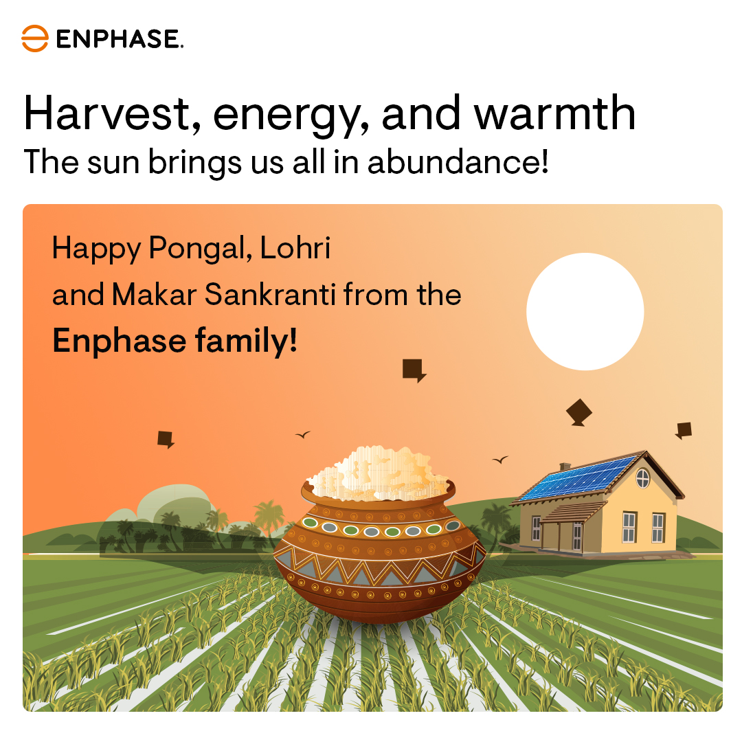 Enphase_India's tweet photo. This harvest season, let us take the pledge to make this world better with the power of Sun!
#solarenergy #renewableenergy #enphasesolar https://t.co/7v8B0QLFUA