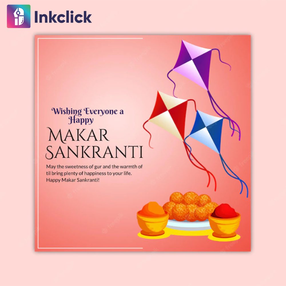inkclick_world's tweet photo. Wishing you all a
Happy Makar Sankranti!

#makarsankranti #sankranti #sankrantispecial #inkclick #bemoreoninkclick #sankranthi #festival #india https://t.co/6wbwCFSJvX