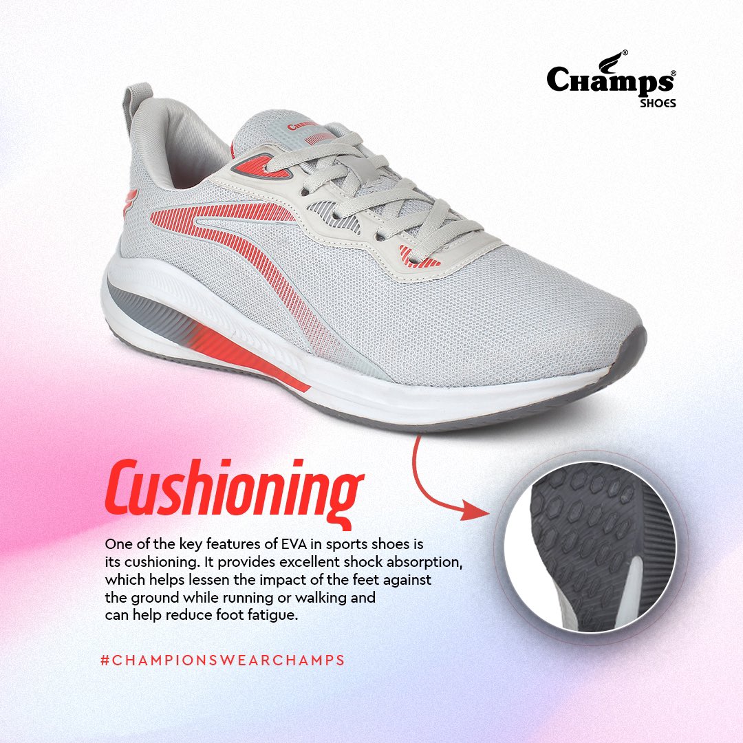 ChampsShoes's tweet photo. Step into comfort with EVA cushioning in Sports Shoes - Experience superior shock absorption and reduced foot fatigue with every stride.
.
.
#stylewithchamps #cushioning #EVA #sportsshoes #shockabsorption #champsshoes #comfort #fashion #stylish #championswearchamps https://t.co/6v26tVpAfz