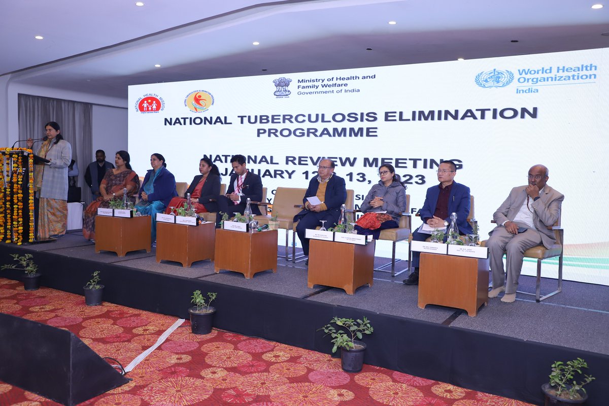 TbDivision's tweet photo. National review meeting was held on 12th and 13th January 2023 to review the progress under NTEP- 2 years to end TB by 2025. 
In picture AS&amp;MD Smt. Roli Singh addressing the audience across India. MD(NHM), STOs from various states also attended the meeting.
#TBMuktBharat https://t.co/xf0DXDEudZ