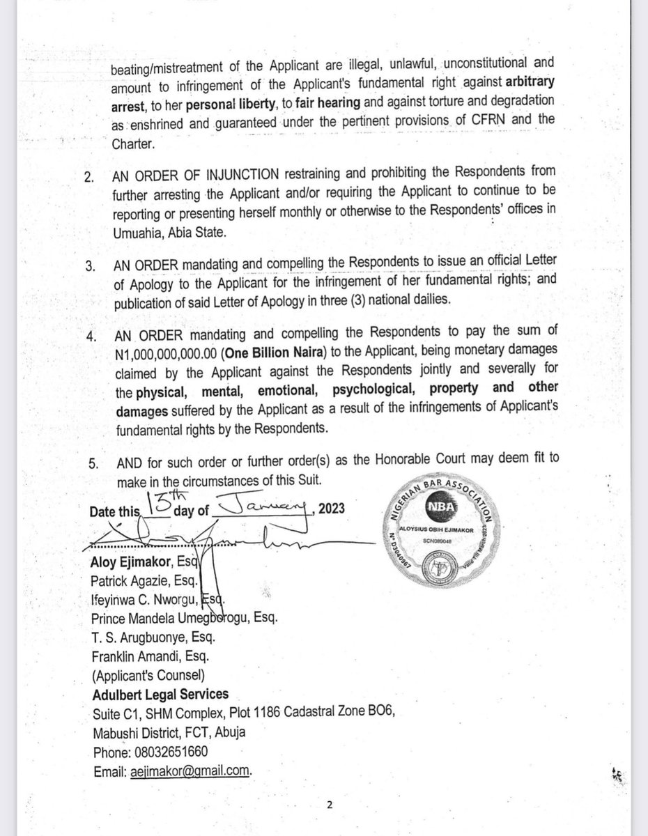 AloyEjimakor's tweet image. Yesterday, I initiated a legal action on behalf of Madam Uzoamaka Ejezie (#MamaBiafra). Justice beckons. Yes!