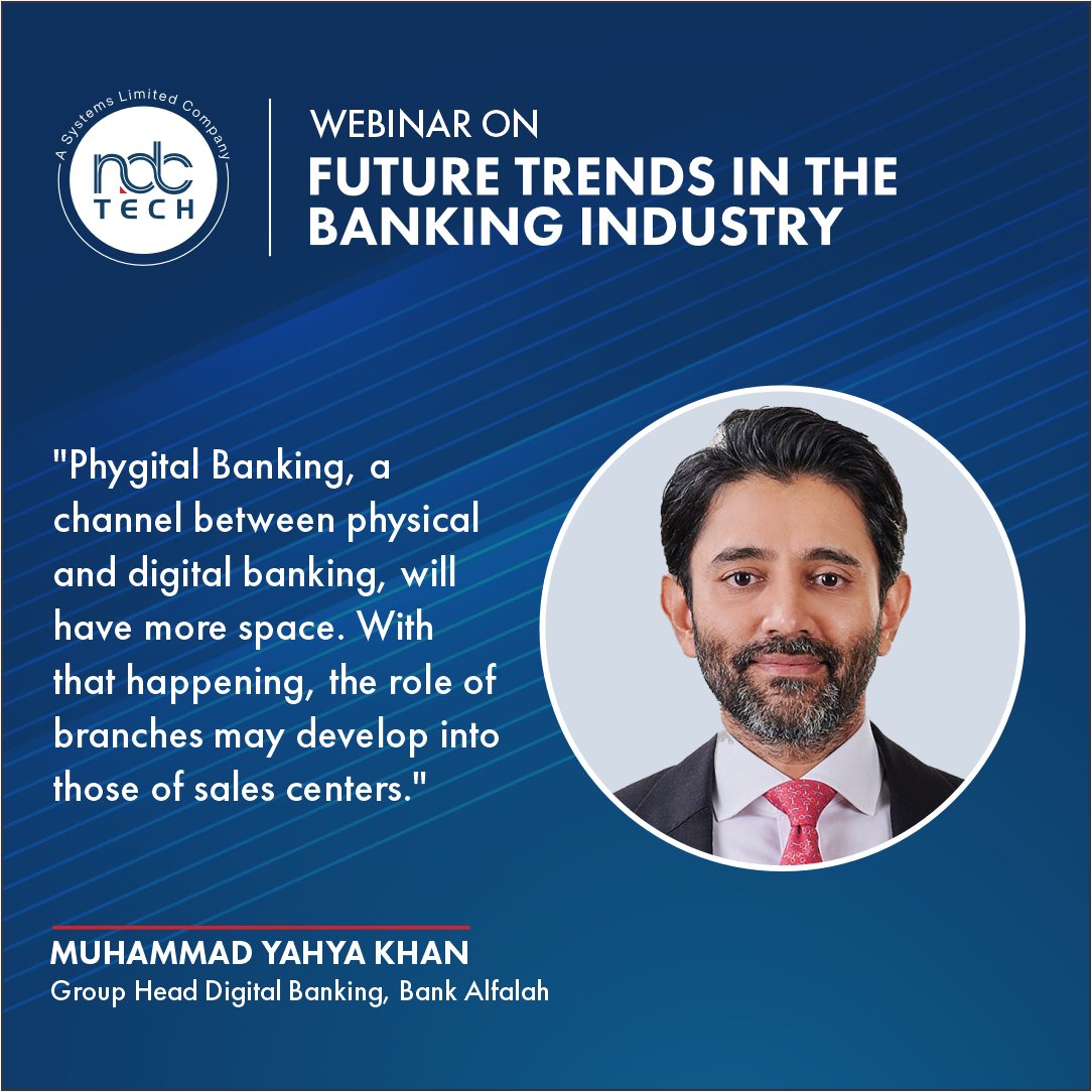 NutshellGroup's tweet image. Muhammad Yahya Khan, Group Head Digital Banking, @BankAlfalahPAK, shares his thoughts on Pakistan&apos;s banking sector outlook for 2023.
Watch: bit.ly/3W0hwEv

#NutshellGroup is proud to collaborate with #NdcTech for the Webinar on ‘Future Trends in the Banking Industry.&apos;