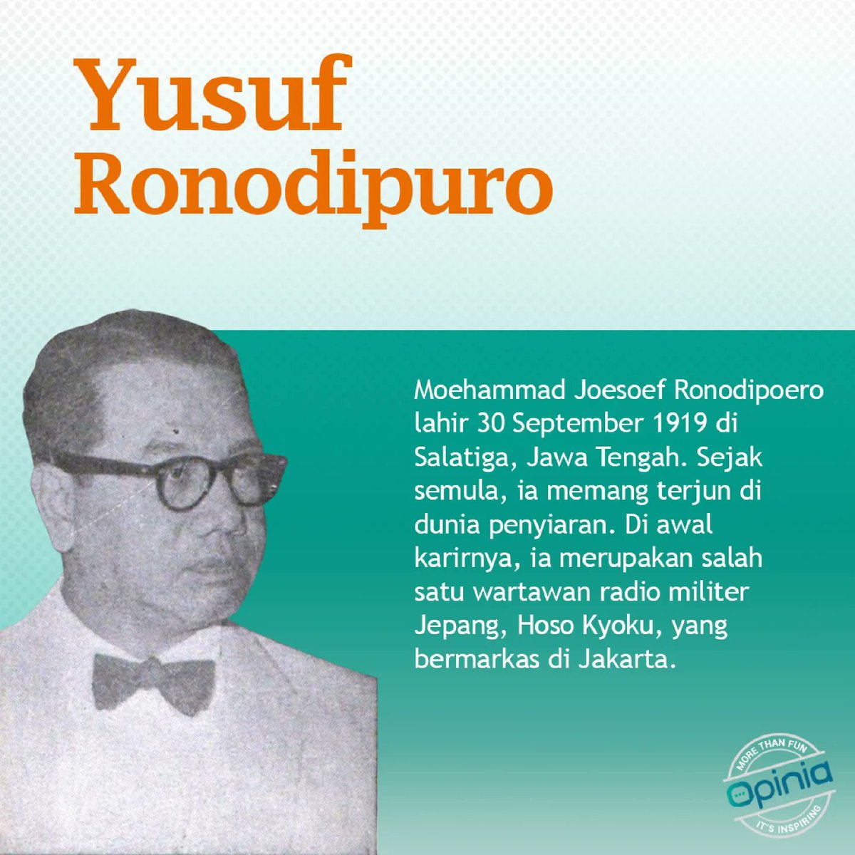 Opinia_Official's tweet image. Namanya sempat Kakmin sebut waktu membahas keroncong "Sepasang Mata Bola", ygy.

Siapa, sih, sebetulnya Yusuf Ronodipuro (Joesoef Ronodipoero) ini?

Selengkapnya bisa kamu baca di link.opinia.id/post/yusuf-ron…

#sosok #opinia #mediasosialindonesia #sepasangmatabola