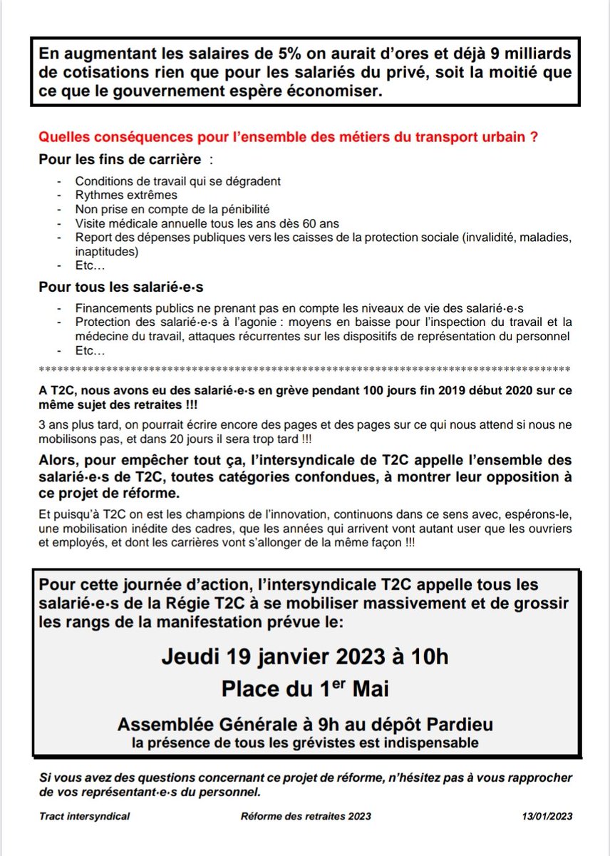 T2cSud's tweet image. #t2c #clermontferrand #jeudinoir #ReformesDesRetraites #sudsolidaires #sudt2c