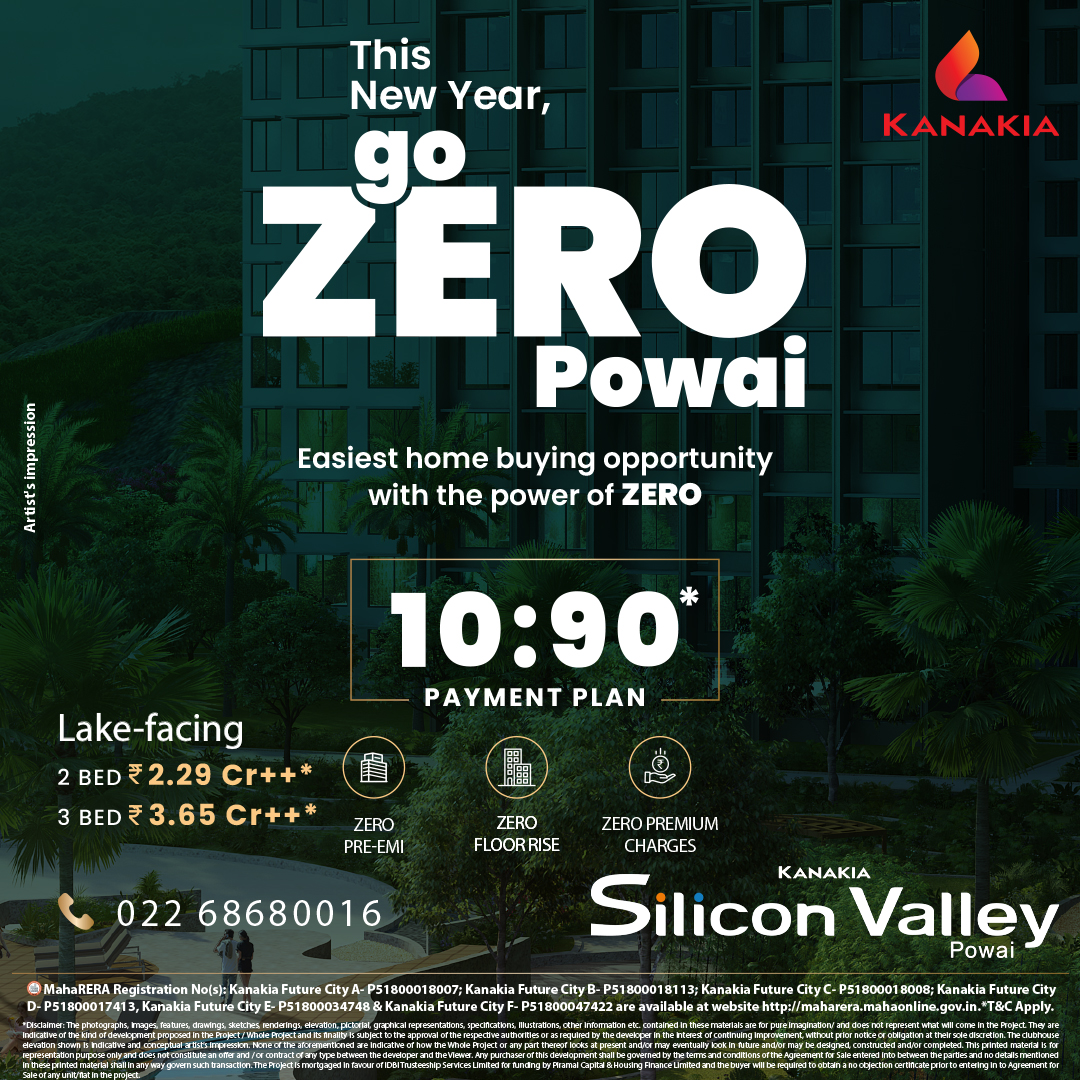 kanakia_spaces's tweet photo. Let's welcome the year 2023 with a comfortable lifestyle.
Lake-Facing Homes:
2 Bed 2.29 Cr++
3 Bed 3.65 Cr++
Call us on 022 68680016
#Kanakia #KanakiaGroup #RealEstate #ZeroPower #BestHousing #Mumbai #MumbaiRealEstate #RealEstateMumbai #FutureLiving #FuturelsHere #Amenities https://t.co/yliKZlCft4
