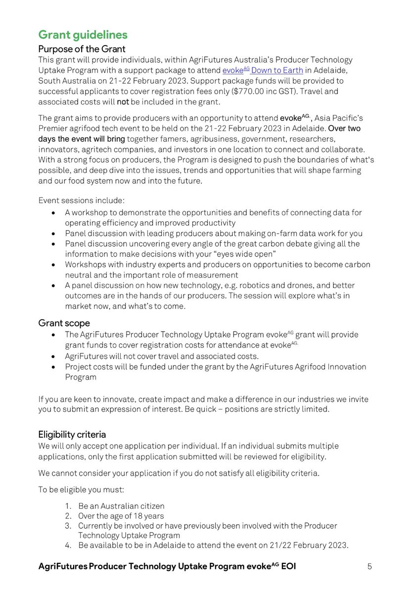 broadacrebabe's tweet image. Attn #epag If anyone is interested in attending this event, you can apply for funding to cover the ticket cost of $770. Im told GPSA members are eligible under the "Producer Technology Uptake Program" so if ur keen this is an easy option to assist u. 👍
