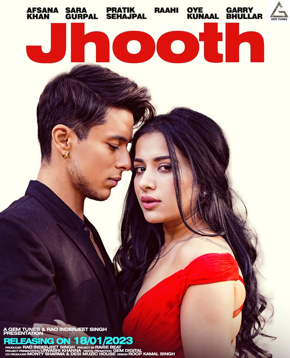 praticksejpal's tweet photo. "JHOOTH" New Punjabi Song Releasing on 18th January On GemTunesPunjabi Youtube Channel
Follow @gemtunespunjabi For More Updates !

#PratikSehajpal #PratikFam https://t.co/jbTdnXgbbP