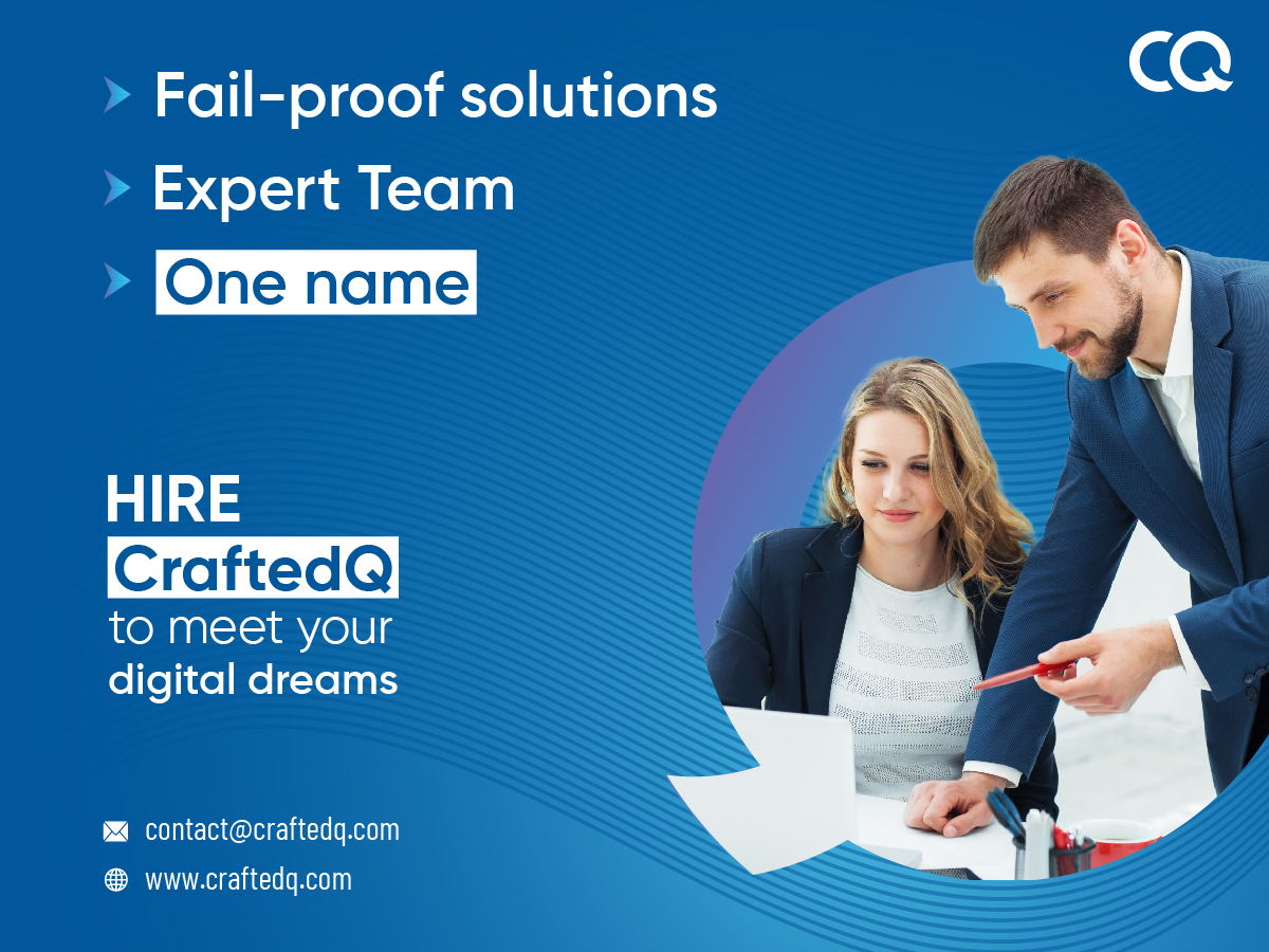 At CraftedQ, we take our work seriously. Helping you with unsurpassed ROIs is something we'll do for you. Are you ready to turn your digital game around?

craftedq.com

#CraftedQ #digitalconsultingcompany  #staffingsolution #BusinessSuccess #clientsworldwide