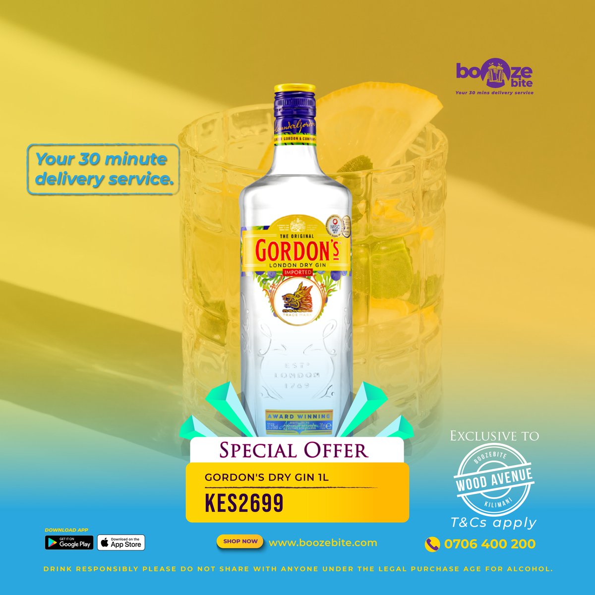 Upgrade your gin collection with Gordons gin from Boozebite. Order now and taste the difference. 

Get it at KES 500/= off on boozebite.com/shop/Kilimani_… 

#Boozebite #GordonsGin #GinLover