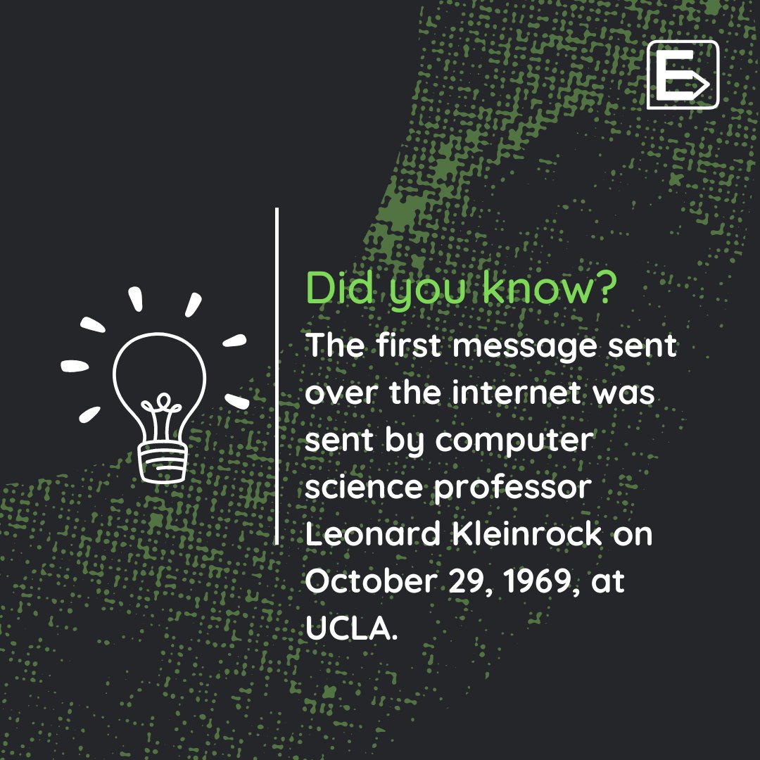 ever_blogs's tweet photo. FACT_16: Did you know The first message sent over the internet was sent by computer science professor Leonard Kleinrock on October 29, 1969, at UCLA
https://t.co/ld6MWrPpsm

#computerscience #programmer #software #coding #developer #php #programming #programmers #html #javascript https://t.co/RRkUD5H17s