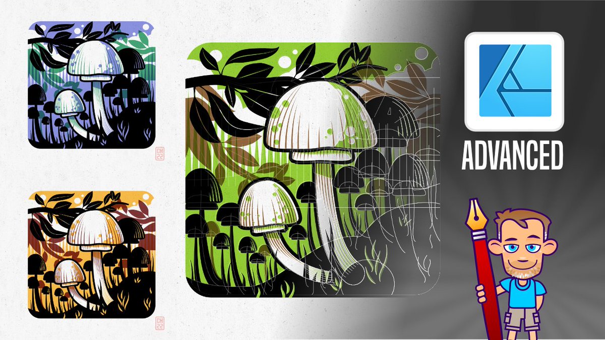 SpriteAttack's tweet photo. I finally finished the next Affinity Designer tutorial - creating a woodcut print effect in vectors
https://t.co/QLd483QXzK

#Affinity #AffinityDesigner #tutorial #vectorart #illustration #graphicdesign #video #woodcut #print #affinitybyserif #affinitober #mushroom https://t.co/2W3tvd7LY9
