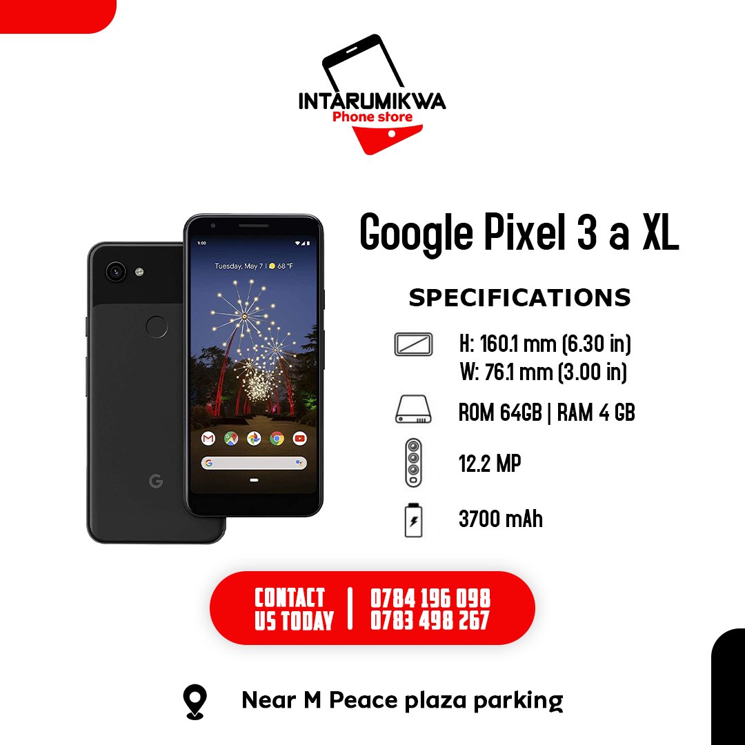 Intarumikwa4nes's tweet photo. Google pixel 3a XL is available in our store.
You can DM us today and order yours. https://t.co/iMt4kFfrVu