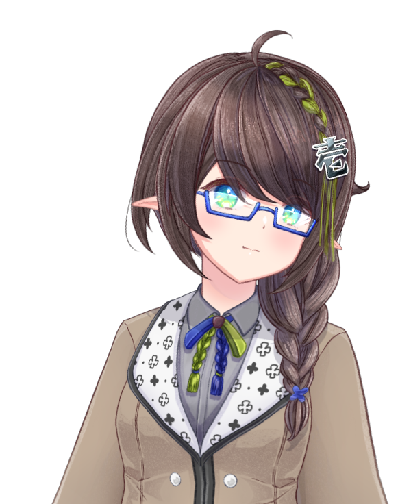 「今日の配信コーデはこんな感じでした!眼鏡+片三つ編み改めて本日もぐだっぐだ配信に」|壱十九 / illustratorのイラスト