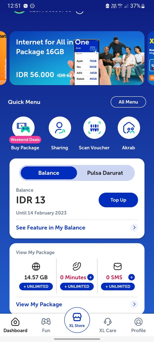 _calonsultan's tweet photo. beli paket akrab di shopee yang 28gb, tapi di my xl yang masuk cuma 14 gb
@XLAxiata_Tbk @ShopeeID https://t.co/eeM25t7QuI
