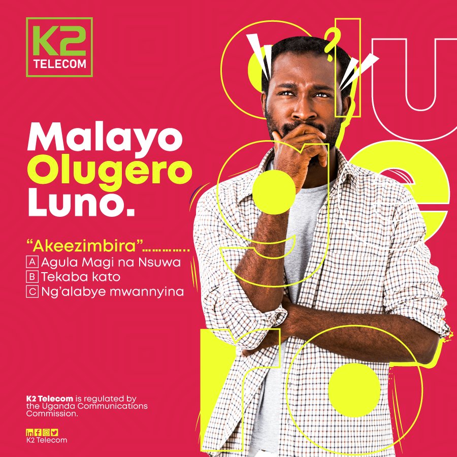 K2telecomug's tweet photo. Malayo olugero luno.
Drop your answers in the comments.
#K2Telecom #K2Eggumidde #Ekyaffe #Gettingyoucloser https://t.co/X4ajfIV827