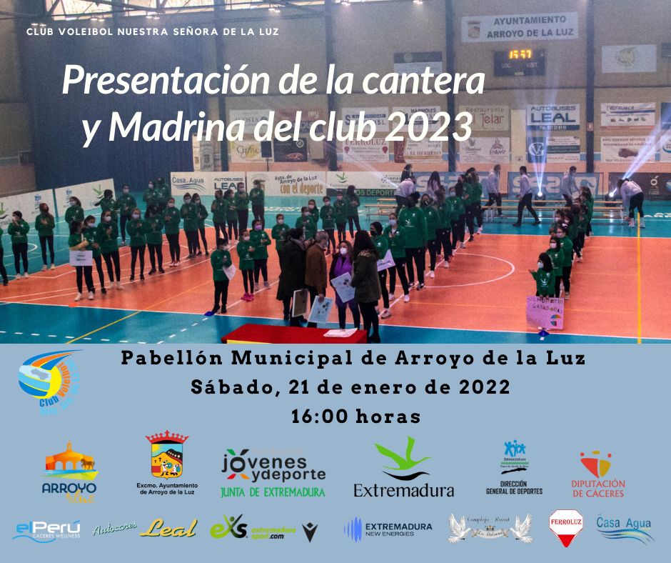 ArroyoAyto's tweet photo. Presentación del oficial de los grupos y equipos de cantera del Club de Voleibol Nuestra Señora de la Luz y de la Madrina 2023. 
👉El sábado 21 de enero, a las 16:00 horas.
👉Después partido de Superliga 2 frente al Leganés. https://t.co/u5YgHUS34o