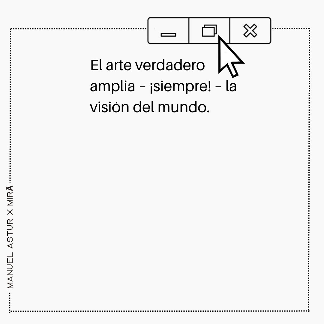 aqui_mira's tweet photo. “El arte verdadero amplía — ¡siempre! — la visión del mundo”. 

El escritor Manuel Astur en mirā + un fotograma bellísimo de El Espejo de Tarkovsky. 
#aprendiendoamirar https://t.co/mEczWFOfcy