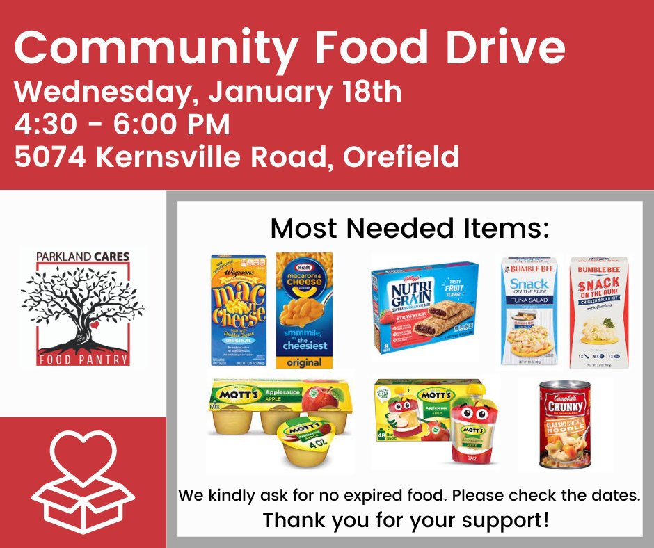 Can you pick up some of our most needed items at the store this weekend? Our Snack Pack program needs your help! For the remainder of the school  year, we will be providing 100 additional Snack Packs each month. Share this post to spread the word! #communityhelpingcommunity