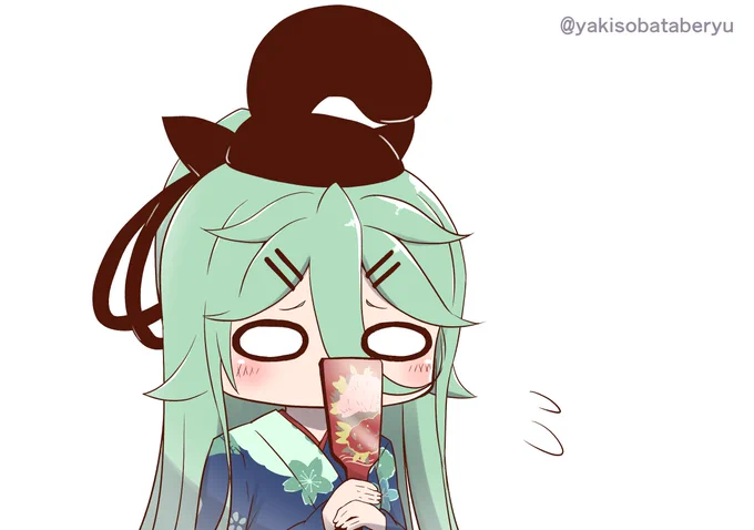 #改白露型版深夜の真剣お絵描き60分一本勝負お題:『山風』『正月』山風の羽子板で一発芸「しょーとくたいしー…」 