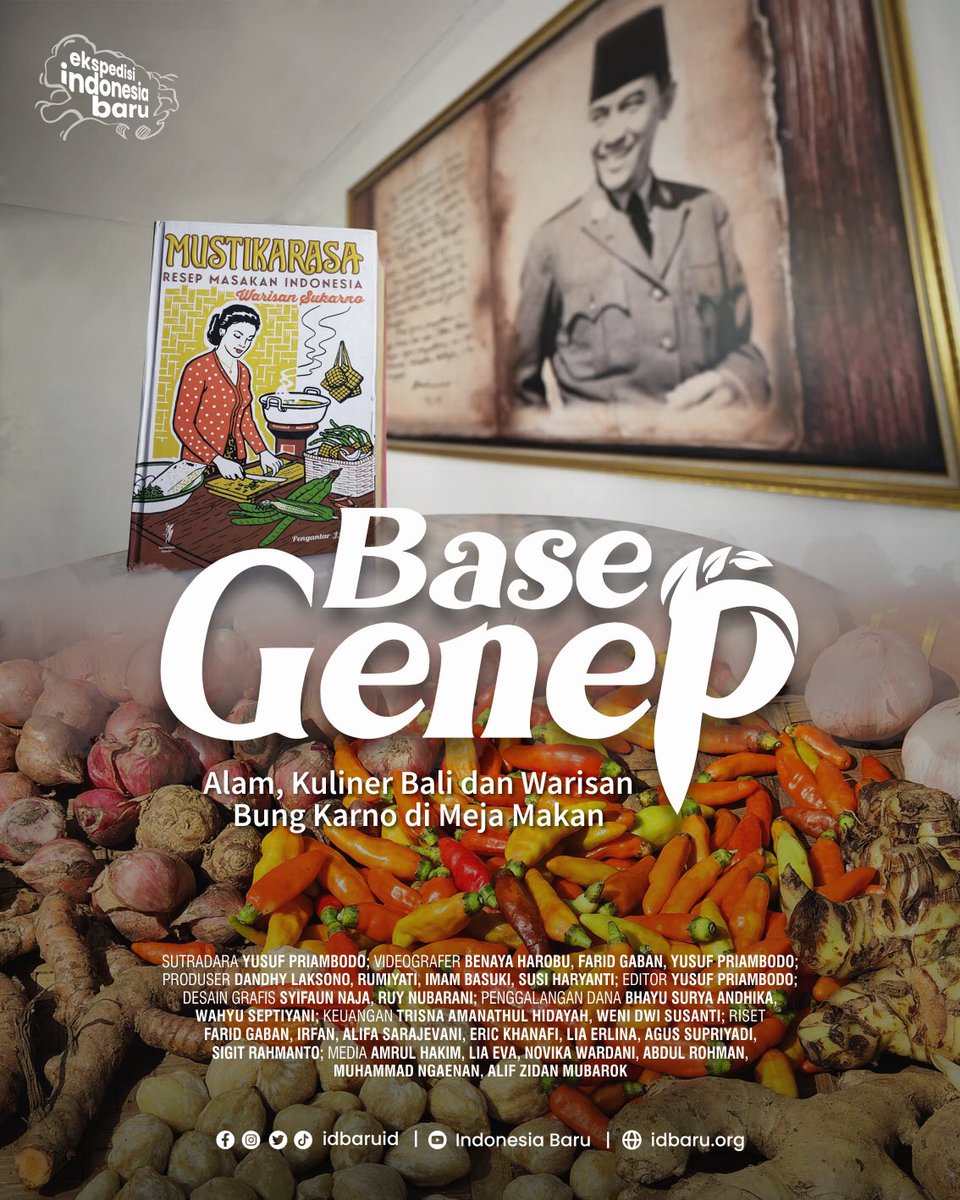 idbaruid's tweet photo. BASE GENEP, film pendek kami tentang Alam, Kuliner Bali & Warisan Bung Karno di Meja Makan.
Dimana tidak terpisahkan dengan ritual adat yang ada sejak zaman kuno.
Premier sedang berlangsung di youtube @idbaruid
https://t.co/hjGvIWu6Ks
#BaseGenep #RempahBali #idbaruid https://t.co/dusKdUmUF3