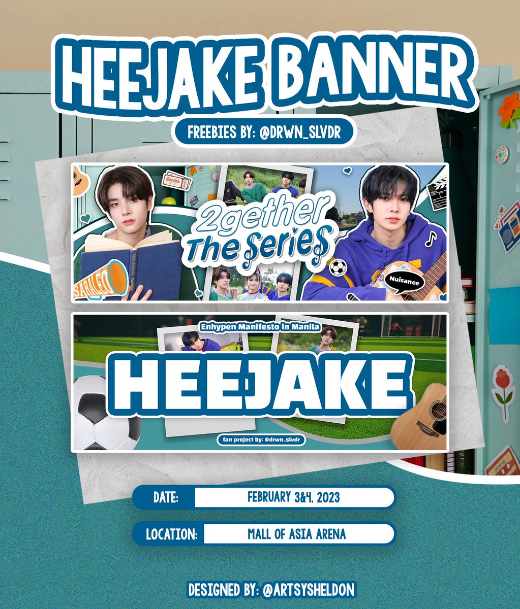 ENHYPEN MANIFESTO IN MANILA

Surprise HeeJakeist! Engenes!
I will be giving away FREE HeeJake 2gether Inspired Banners on Feb 3/4
Design By : <a href="/artsysheldon/">art</a>

To Claim 
RT,LIKE and Follow (Optional)

Kitakits mga bading sa HJK 😘

NOTE: Limited Quantity Only
#MANIFESTO_IN_MANILA