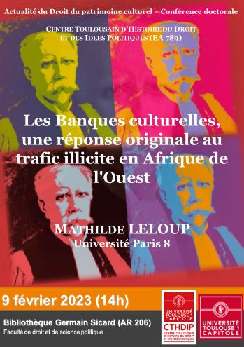 univdroit_03's tweet photo. [Conférence] 09/02 | Les banques culturelles, une réponse originale au trafic illicite en Afrique de l'Ouest.  @UT1Capitole #CTHDIP https://t.co/oK4qIOm7fA https://t.co/N85sHJgV5v