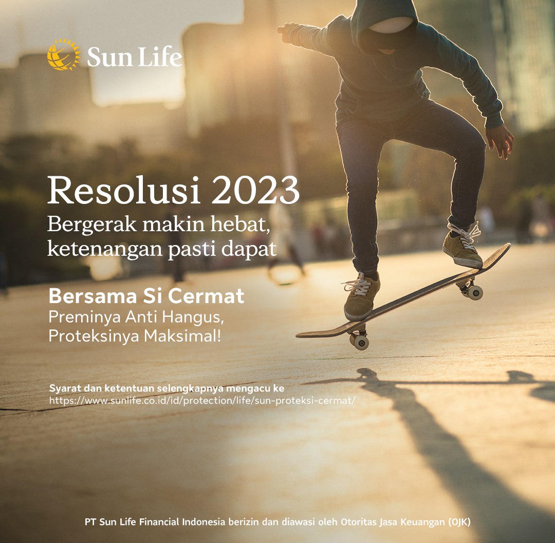 Mulai tahun ini, saatnya bergerak tanpa khawatir dalam mewujudkan hidup yang lebih hebat. 

Bersama Si Cermat, kamu bisa dapatkan ketenangan dengan proteksi maksimal, plus preminya tidak hangus! 

#SunLifeIndonesia #HidupCermatMakinHebat #resolusi2023