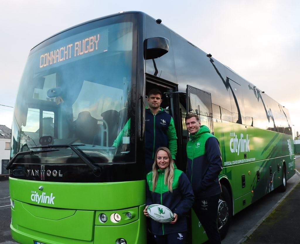 citylinkireland's tweet photo. Best of luck to the women’s and men’s teams @connachtrugby for their games today 🏉

As Connacht Rugby’s official coach supplier, we are very excited for the day ahead! 💚

#Strongeringreen #connachtabu https://t.co/u7Y2CU9gzS