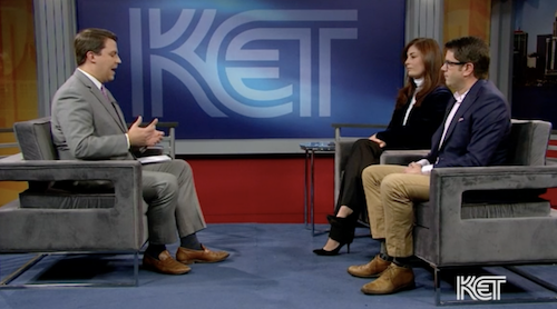 PubAffairsKET's tweet photo. Kentucky Tonight's look at the week in politics with @MorganEavesKY and @treswatson: Gov. Beshear's approval rating, the gubernatorial primaries and charter school lawsuit. https://t.co/4SpJpAYyVE https://t.co/BGFDSzWeAf