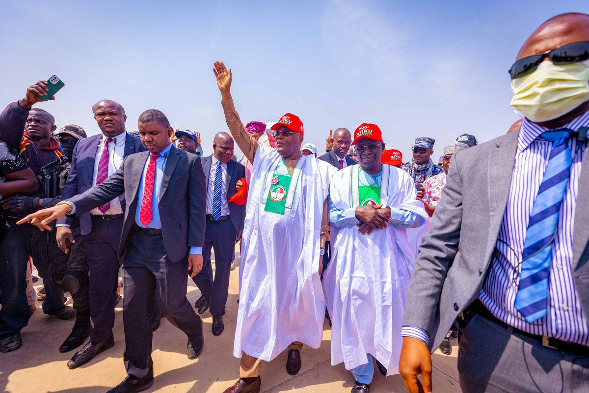 OfficialPDPNig's tweet image. #AtikuOkowa2023:
The leader of the #RecoverNigeria mandate and PDP Presidential Candidate, Atiku Abubakar and his running mate, Dr. Ifeanyichukwu Okowa are already in Lokoja, Kogi State, for the rally. Join us for live broadcast as we #RecoverKogiWithAtiku