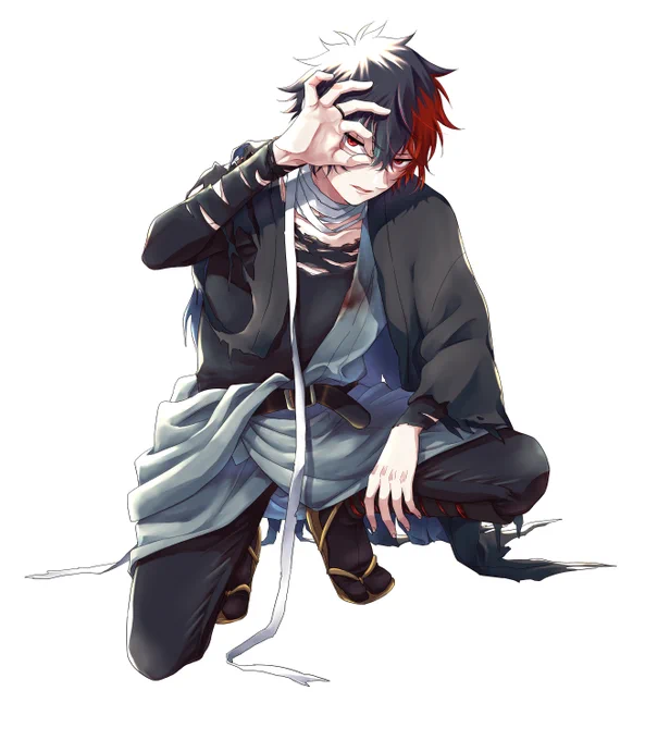 というわけで29日合わせのひぜさに本の表紙できました肥前くんの手メガネはこのタイトルなので(安直…)2枚上げると縦画像になってくれるので元絵も添えて 