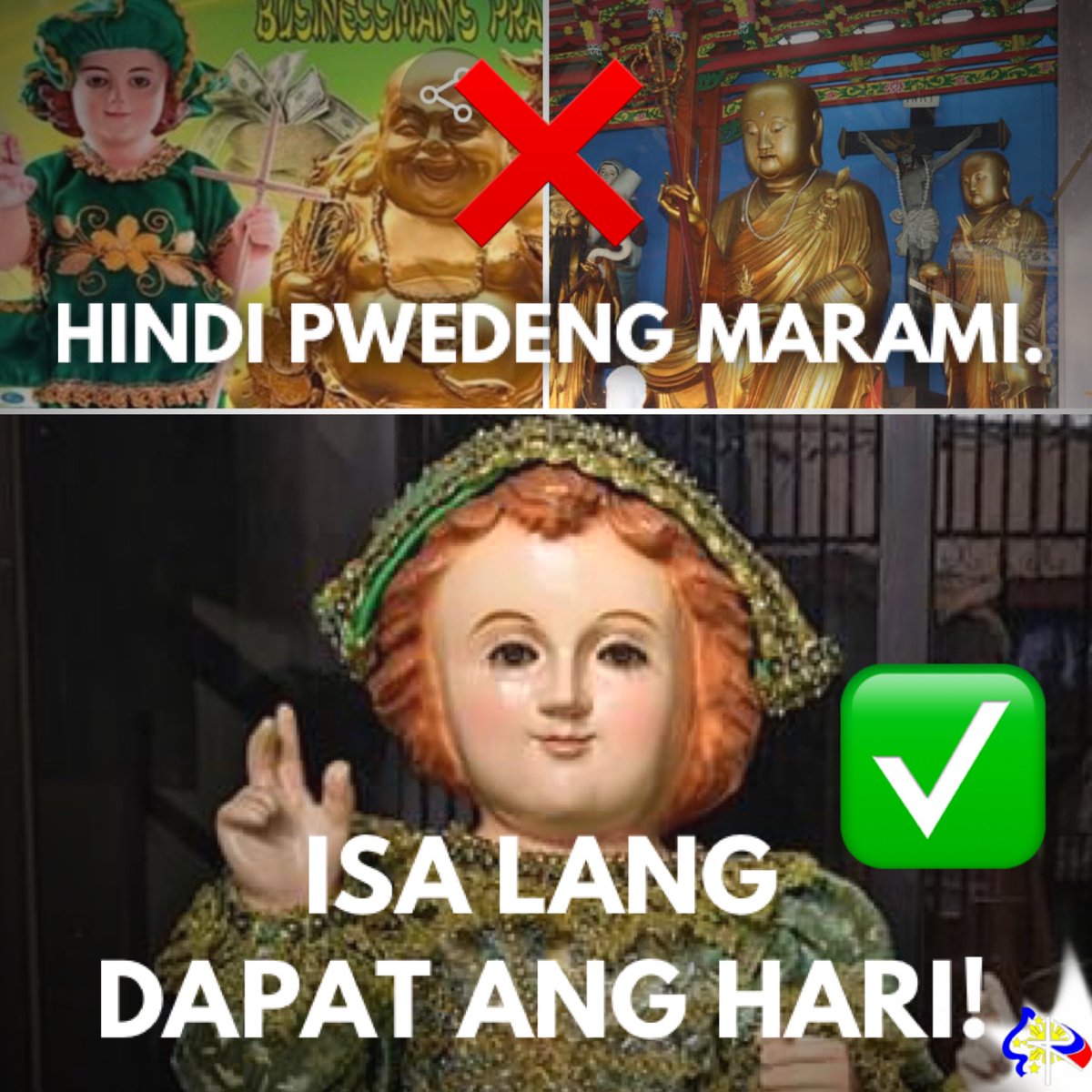 katolikongpinoy's tweet photo. Hindi pwedeng marami. ISA LANG DAPAT ANG HARI!  💯 Viva Santo Niño! 

#PitSenyor #VivaSantoNiño #Sinulog2023 #Lakbayaw #HolyChild2023 https://t.co/f1WiUzRgzD