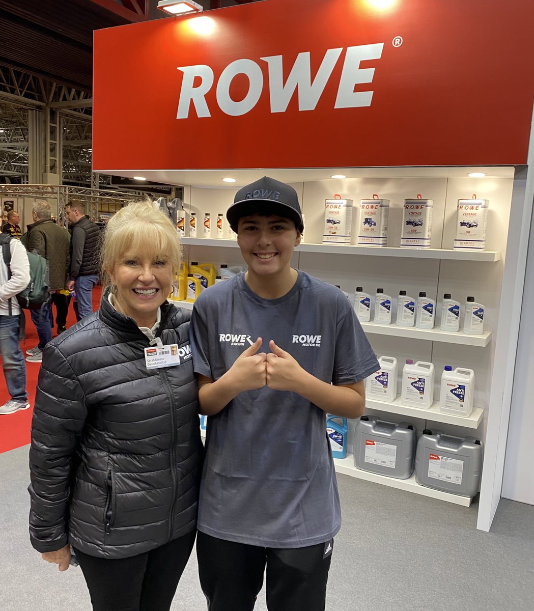 Come and say hi to TV superstar <a href="/RealSarahGreene/">Sarah Greene</a> on the @TeamROWERACING @ROWE_MOTOR_OIL <a href="/Autosport_Show/">Autosport International Show</a>