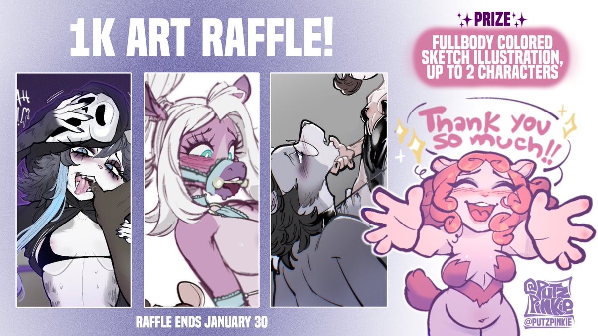 putzpinkie's tweet photo. ✨1K Art Raffle!✨
Thank you all for giving me such an inspiring start to 2023! For this occasion I’m putting up this raffle :D Good Luck!!

✨Prize
Fullbody Colored Sketch, up to 2 characters

✨Rules 
• Must Follow + Retweet + Like
• Raffle ends January 30 https://t.co/rpOGDdtcqP