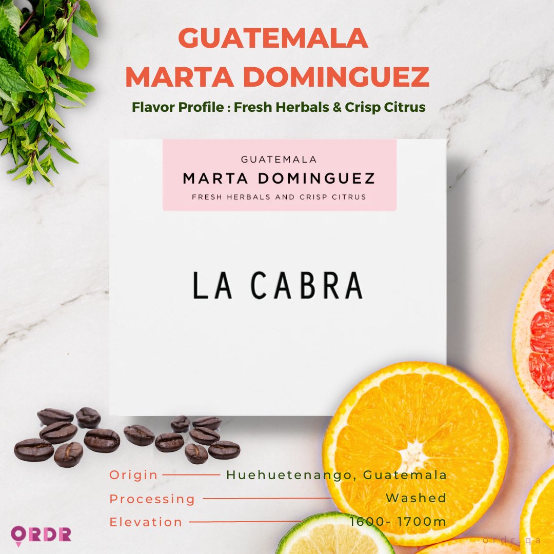 ordrqa's tweet photo. With fresh and clear herbal aromatics, alongside crisp citrus notes, this is one cup of coffee that you just can’t miss. #lacabra

#coffee #coffeebeans #qatar #doha #قطر #قطريات #��طر🇶🇦 https://t.co/PLYwsfsT1w