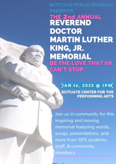 Get ready for Monday’s districtwide observance of Dr. Martin Luther King, Jr. Day. All are welcome!