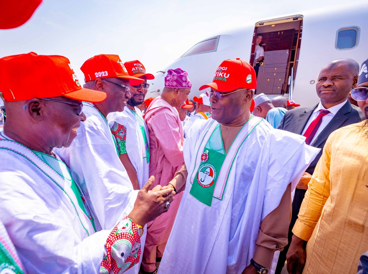 LEGEND_ADAMS_8's tweet photo. #AtikuorganaizingForAction 
PDP Presidential candidate @atiku Abubakar lands Kogi on the mission to Recover Nigeria

As expected, Kogi state is looking so good for the PDP
#AtikuOrganizingForAction
#AtikuInKogi #AtikuOkowa2023
#RecoverKogiWithAtiku https://t.co/60vSNNORdx