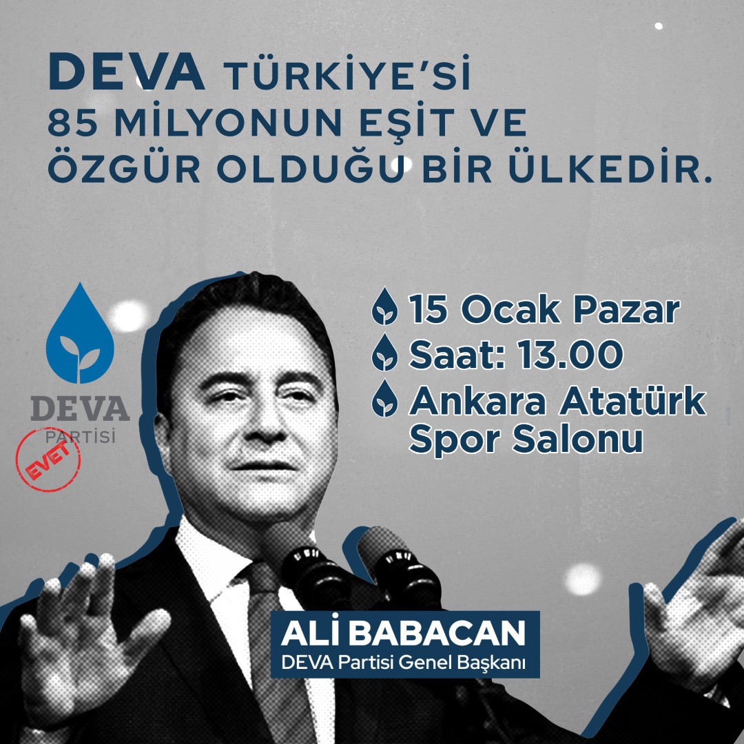 Yarın #DEVATürkiyesi’nde buluşalım.

🗓️ 15 Ocak Pazar
🕰 13.00
📍 Ankara Atatürk Spor Salonu

#2023DEVAOlacak