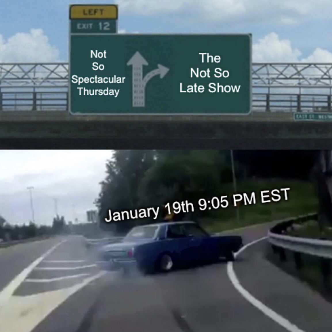 The Not So Late Show tweet media