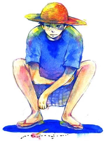 因みに家にPC無くてアナログオンリーだった時代の...そう...13年前のアナログ絵があったよ...わぁ...。スーパーとかに売ってる1000円とかの絵の具で描いてました。 