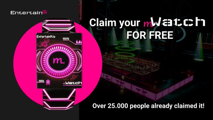Mcduckin2's tweet photo. U Ready to party in the Metaverse?
💎Claim your #mWatch now: https://t.co/ZxCy2hDVXN
Level up/EARN AN #mBox & GET REWARDS:
🎁FREE MINTS
🎁FREE NFT drops
🎁Metaverse items
& MORE
Community of +40k @entertainm_io clubbers.
#EntertainM #MetaverseNFT #FreeNFT #NFTs #NFTCommunity https://t.co/JuAzGAG06W
