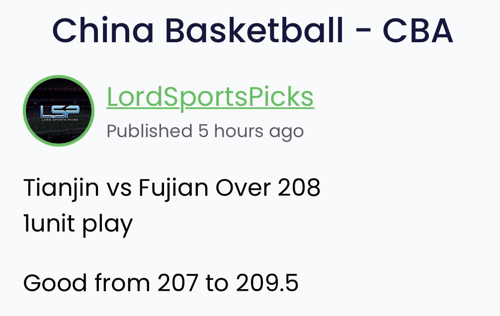 LordSportsPicks's tweet photo. CASSHHHH IT!!! 15-2 Run!!
CBA:
🏀Tianjin vs Fujian Over 208✅💰💰💰💰💰💰💰💰💰💰💰💰💰
#GamblingTwitter #CBA #ChinaBasketball #CBAPicks https://t.co/frEQnxLzt8