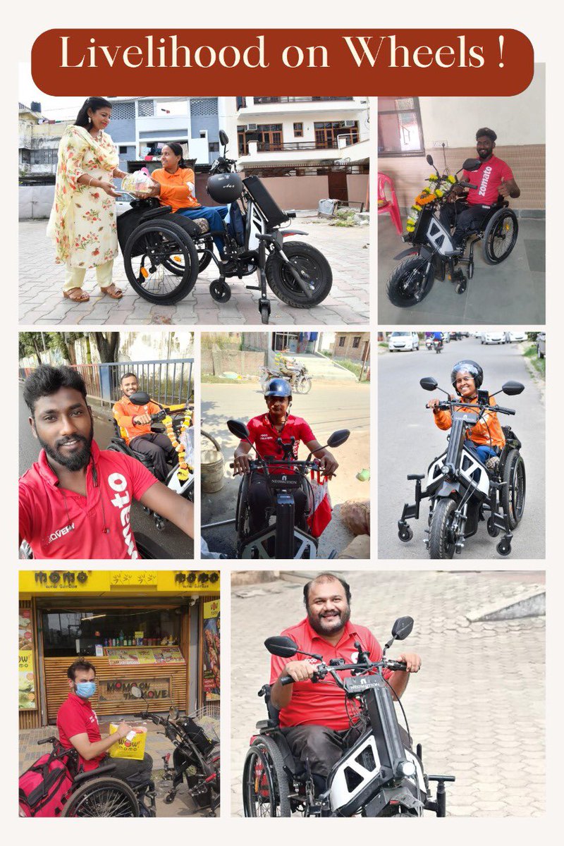 drsitu's tweet photo. #LivelihoodOnWheels
Wheelchair Users ! Deliver Food on NeoBolt, Earn Rs 15,000 per Month !
Did you know, 20+ ♿️ users in 8 cities are delivering food on the NeoBolt and earning a Livelihood !
A @neomotionlife & @zomato intiative
Register 👇🏽
https://t.co/hJbxgysgFY https://t.co/7937bSsy0p