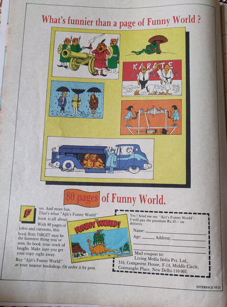 Target80s's tweet photo. What's funnier than a page of Funny World? Did any of you Target readers buy this in 1987? Thank you Ajit for such lovely childhood memories. https://t.co/zDYcQ5M9o2