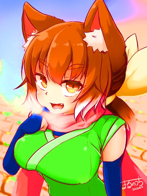 #彩度100にすると超派手 これはこれであり…?#絵描きさんと繫がりたい 