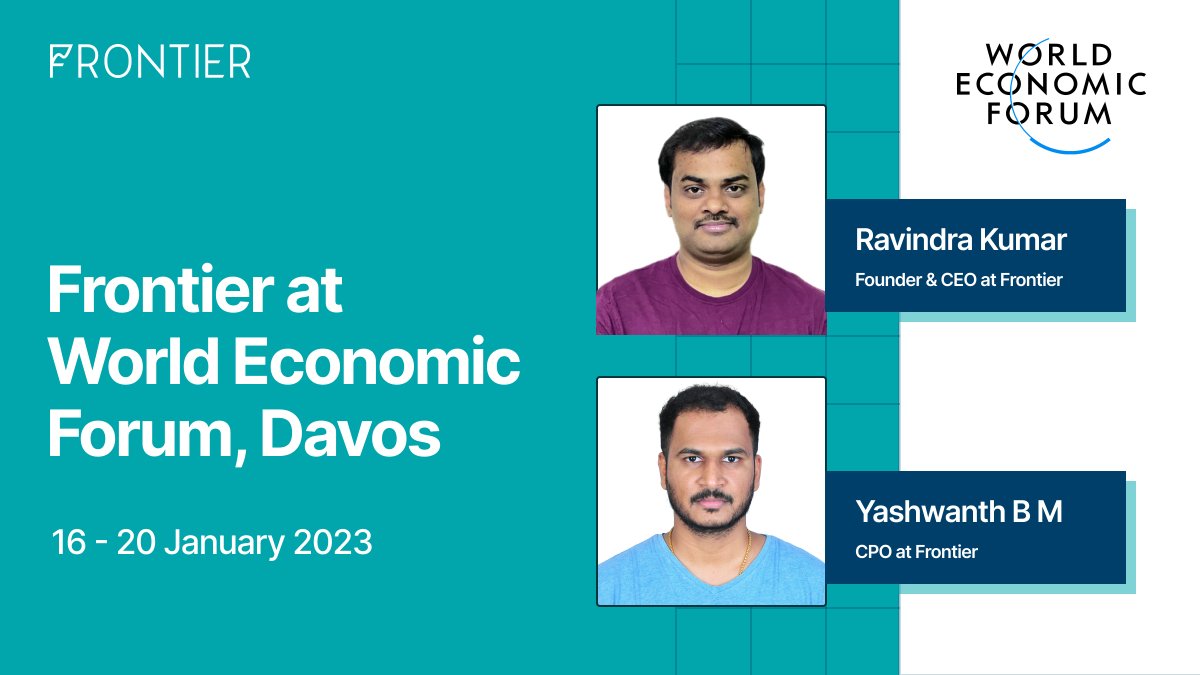 FrontierDotXYZ's tweet photo. Exciting news! Team Frontier is heading to World Economic Forum 2023 in Davos, Switzerland, on January 16-20th.
Join CEO @ravidsrk & team as we connect with top leaders from around the globe. DM us if you're attending too!
#WEF2023 #davos2023 #FrontierWallet https://t.co/Ycb6TR7ZBZ
