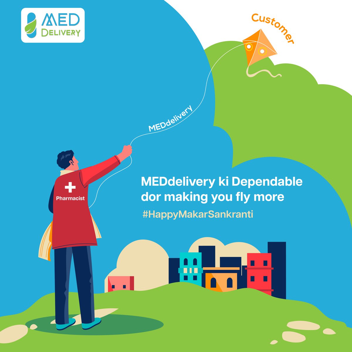 MEDdelivery_Ind's tweet photo. We will keep bridging the gap between you and your customer.

#HappyMakarSankranti https://t.co/UlaziLWVX9