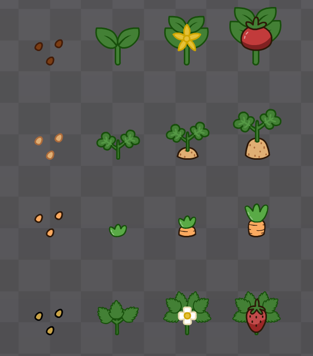 KanzGames's tweet photo. Showing some progress for plant stages this week for #screenshotsaturday 

#gamedev #indiedev #GameMaker https://t.co/faevH4S9jO