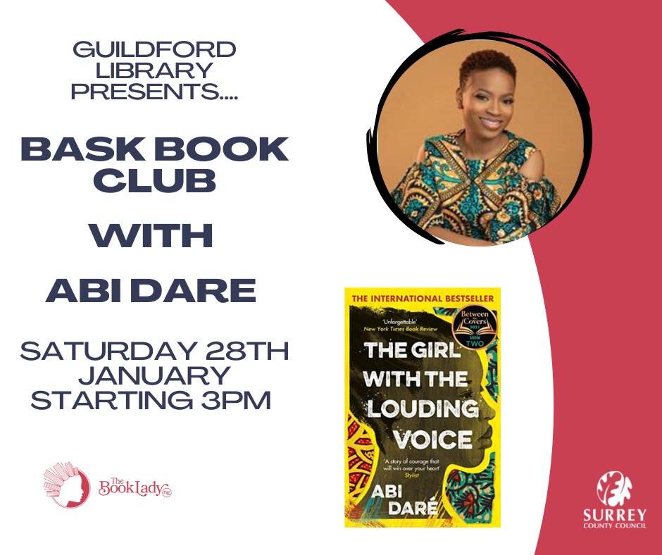 SurreyLibraries's tweet photo. Join the author off "The Girl with the Louding Voice" Abi Dare, Guildford Library on Saturday January 28 at 3pm. She will be in conversation with @thebookladyng Tickets cost £4, and are available on Eventbrite: https://t.co/HUAUxQTiKt
#AuthorTalk #GuildfordLibrary https://t.co/BJSE83mhpF