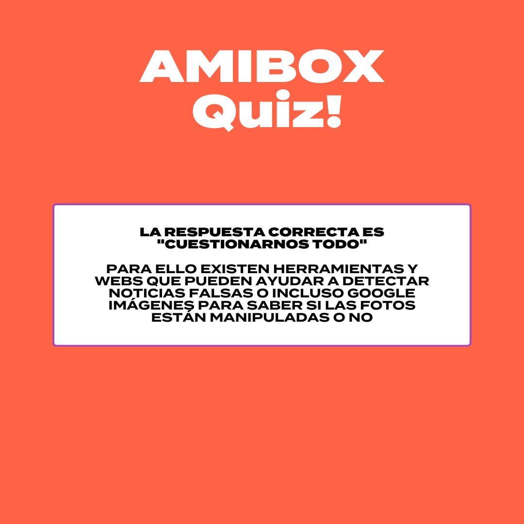 atresamibox's tweet photo. ¿Sabes cuál es la respuesta correcta?
Y recuerda... si no estás muy seguro lo mejor es eliminar
Capítulo completo en @ATRESplayer : https://t.co/dFMXsBrDVb
#amibox #fakenews #clickbaits #contrastar https://t.co/nxug2HTGBq